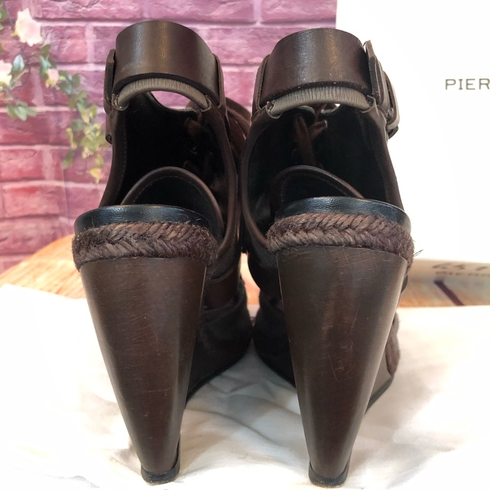 Pierre Hardy Canvas Leather Wedge Sandals 36 - Picture 4 of 8